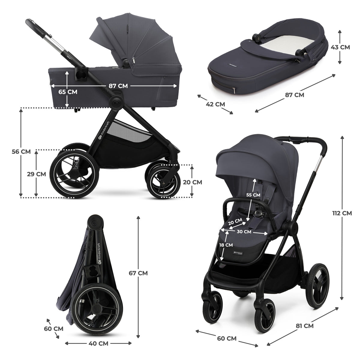 Versatile Stroller Nea 2 Dark Grey