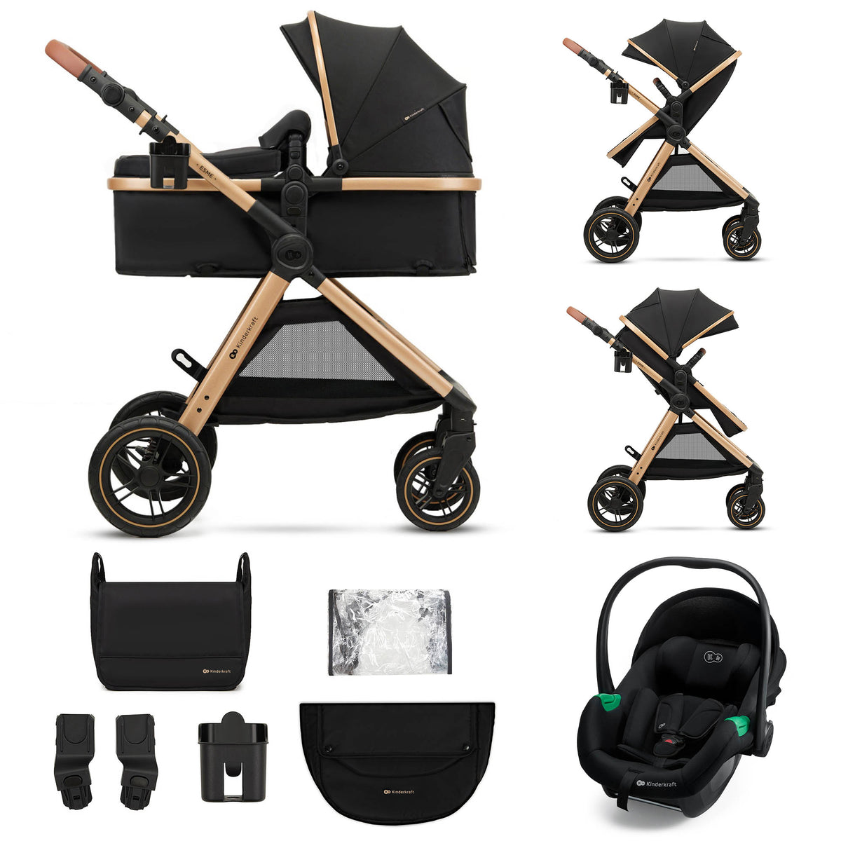 Passeggino Multifunzionale 3 In 1 Esme Pro Nero