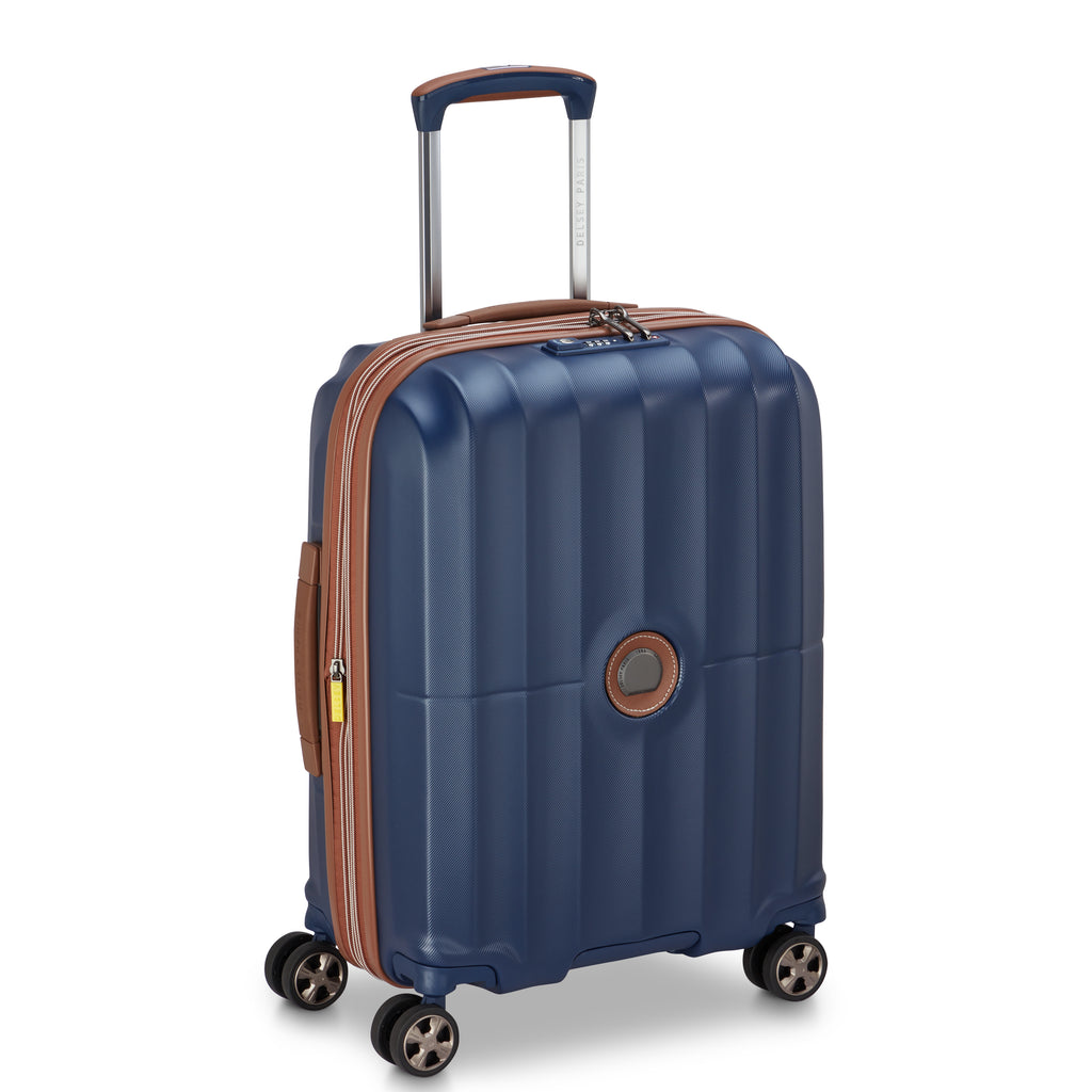 Valigia trolley slim espandibile a 4 doppie ruote 55 cm - Blu