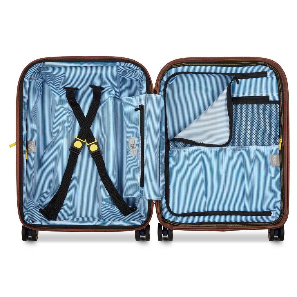 Valigia trolley slim espandibile a 4 doppie ruote 55 cm - Blu