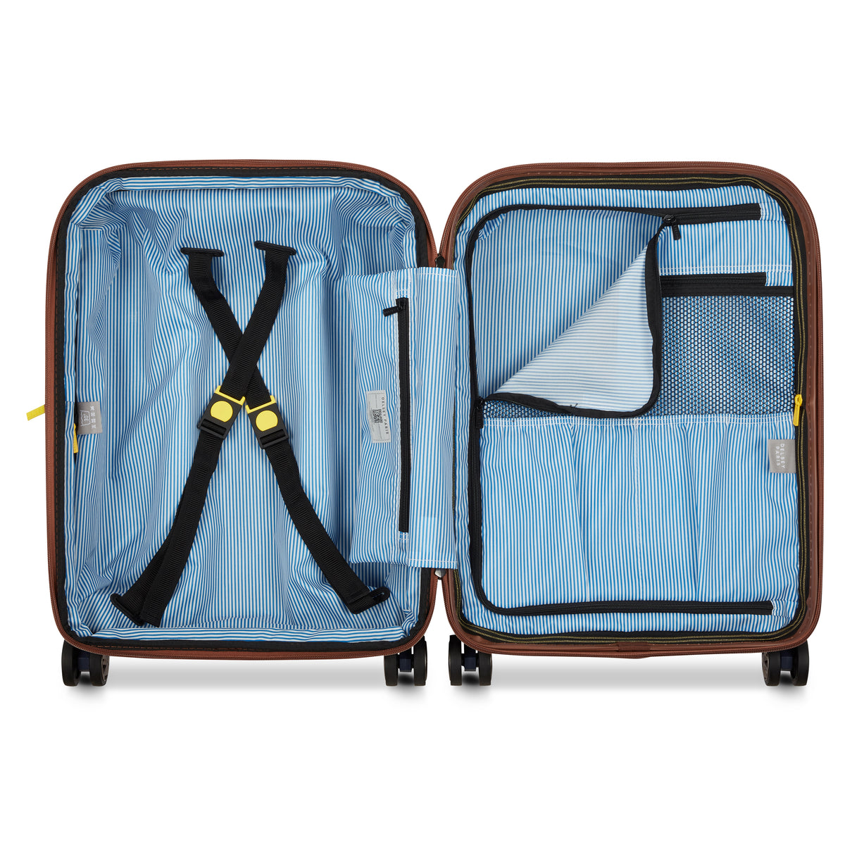 Valigia trolley slim espandibile a 4 doppie ruote 55 cm - Blu