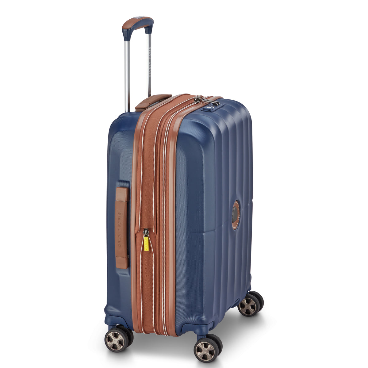 Valigia trolley slim espandibile a 4 doppie ruote 55 cm - Blu