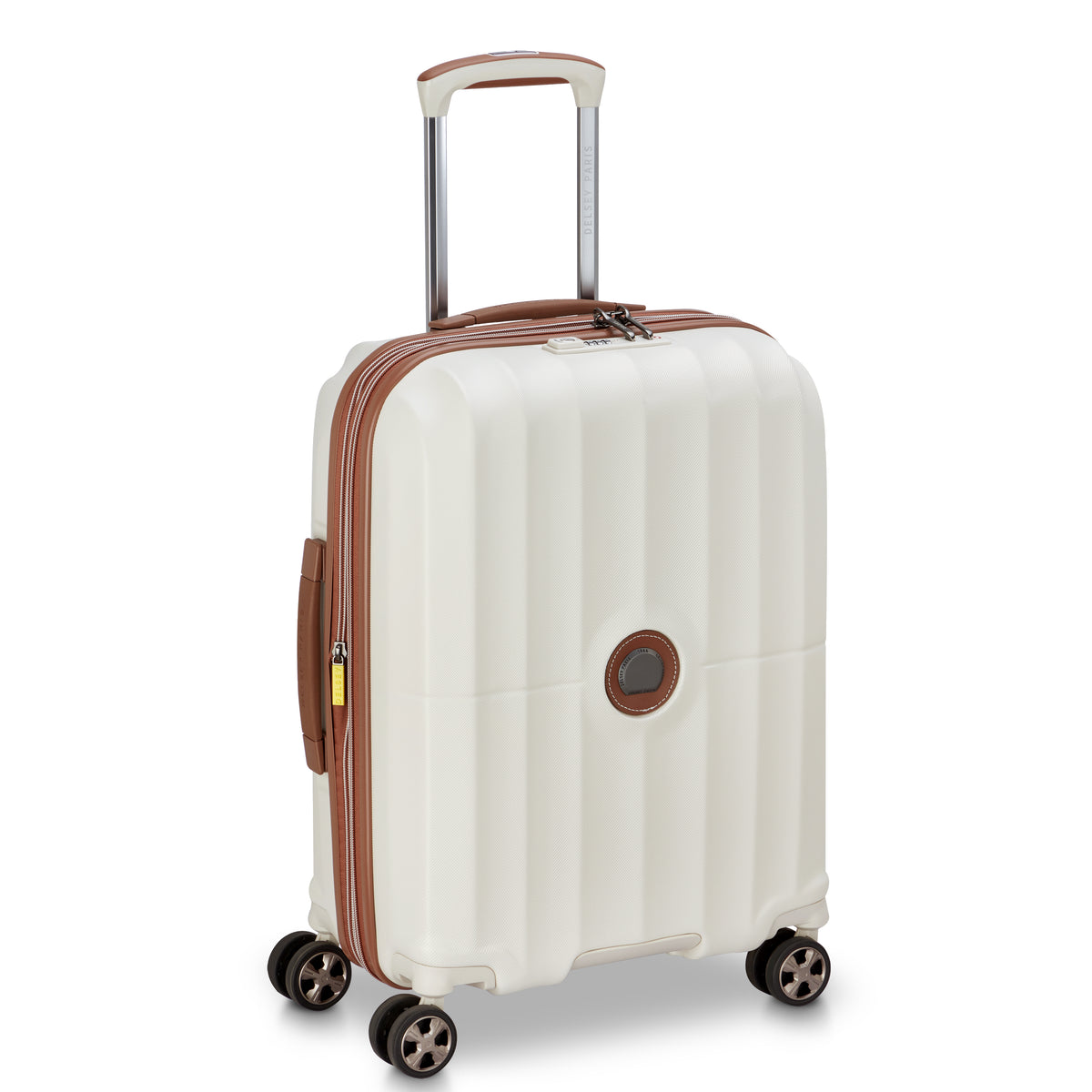 Valise Trolley Slim Extensible 4 Doubles Roues 55 Cm - Blanc