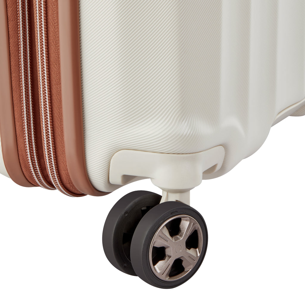 Valise Trolley Slim Extensible 4 Doubles Roues 55 Cm - Blanc