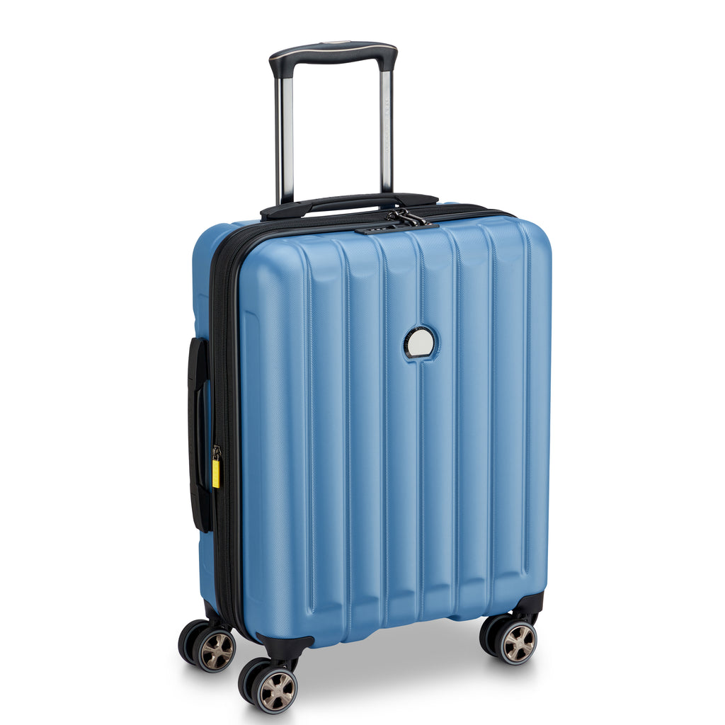 Valise Trolley Cabine Slim Extensible 4 Doubles Roues 55 Cm - Bleu