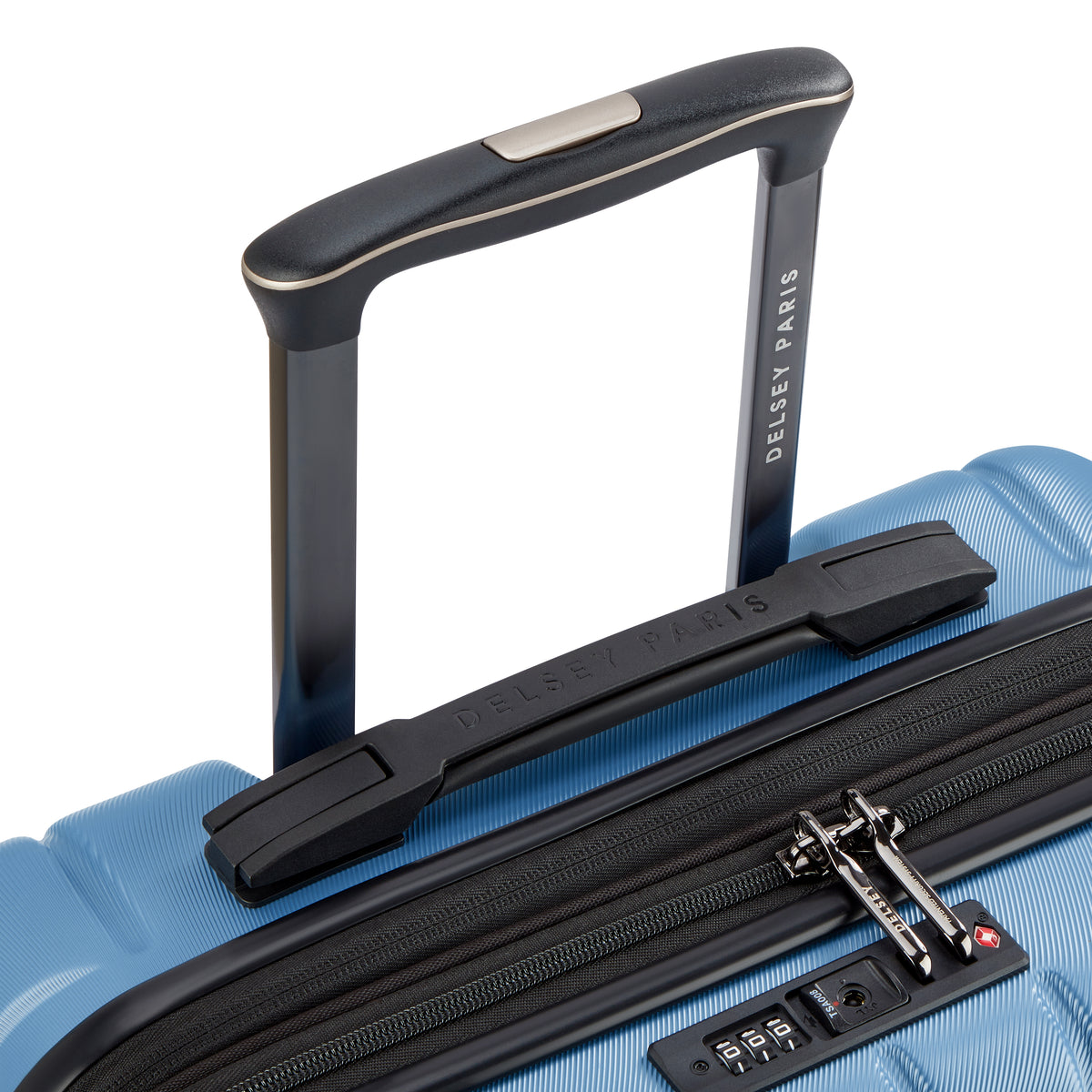 Valise Trolley Cabine Slim Extensible 4 Doubles Roues 55 Cm - Bleu