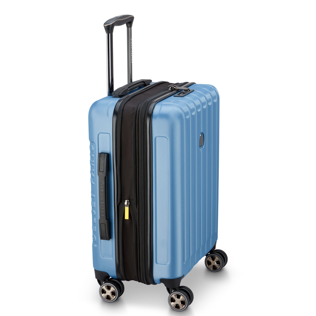 Valise Trolley Cabine Slim Extensible 4 Doubles Roues 55 Cm - Bleu