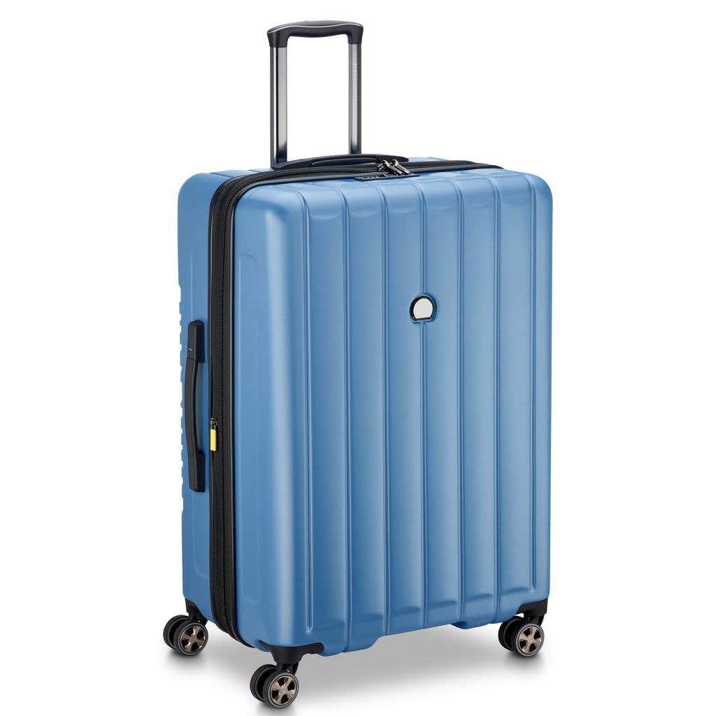 Valise Trolley Extensible 4 Doubles Roues (76 Cm - Bleu