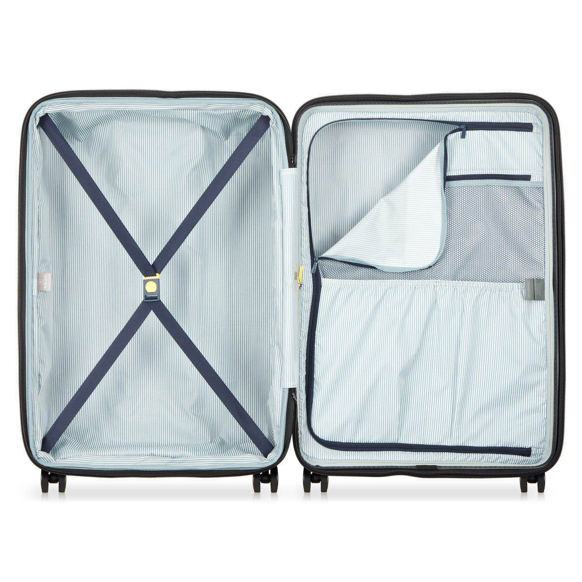 Valise Trolley Extensible 4 Doubles Roues (76 Cm - Bleu