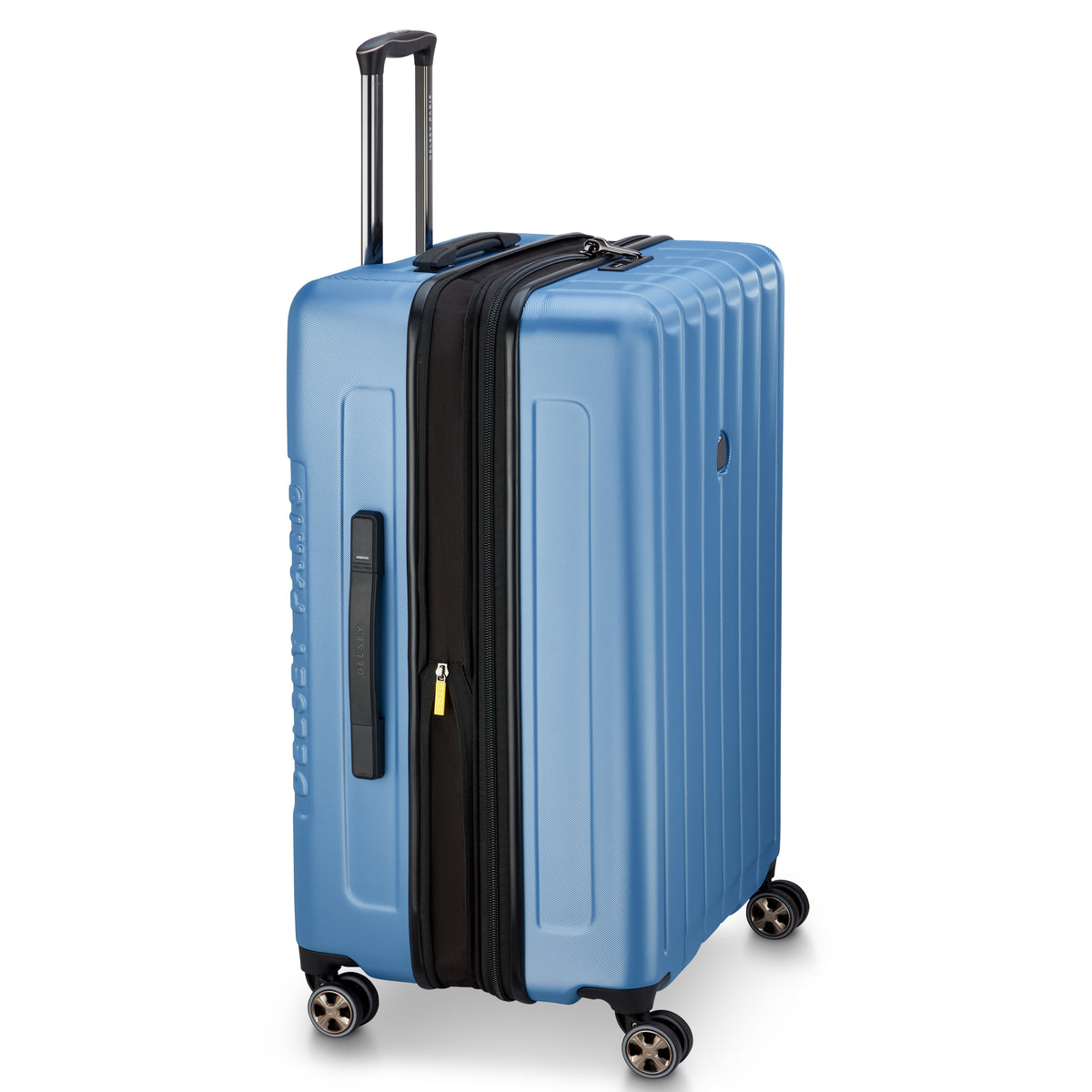 Valise Trolley Extensible 4 Doubles Roues (76 Cm - Bleu