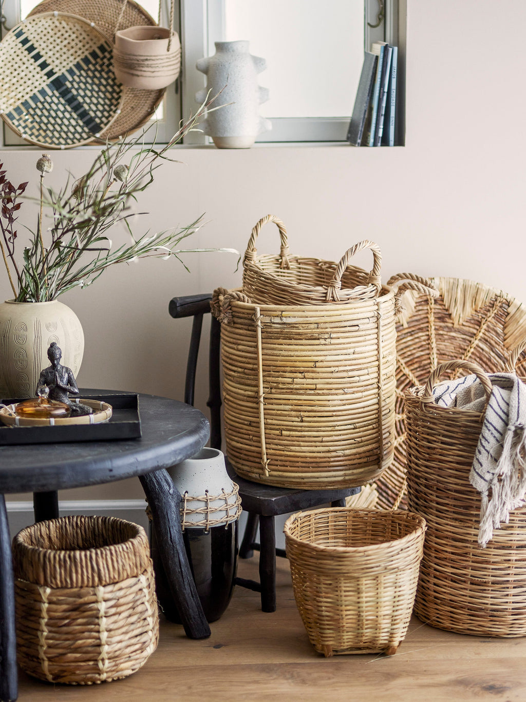 Taym - Lot de 2 Vases Déco - Naturel - Terre Cuite