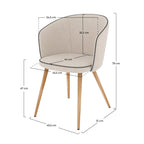 Chiara - Set of 2 Beige Fabric Chairs