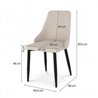 Pipo - Lot De 2 Chaises En Tissu Beige Et Pieds En Métal