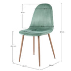 Fredrik - Lot De 2 Chaises En Velours Vert D'Eau