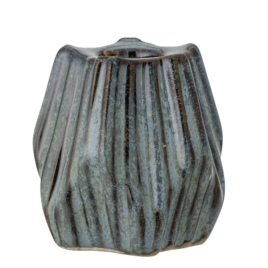 Hadya - Lot de 12 Bougeoirs - Bleu - Grès