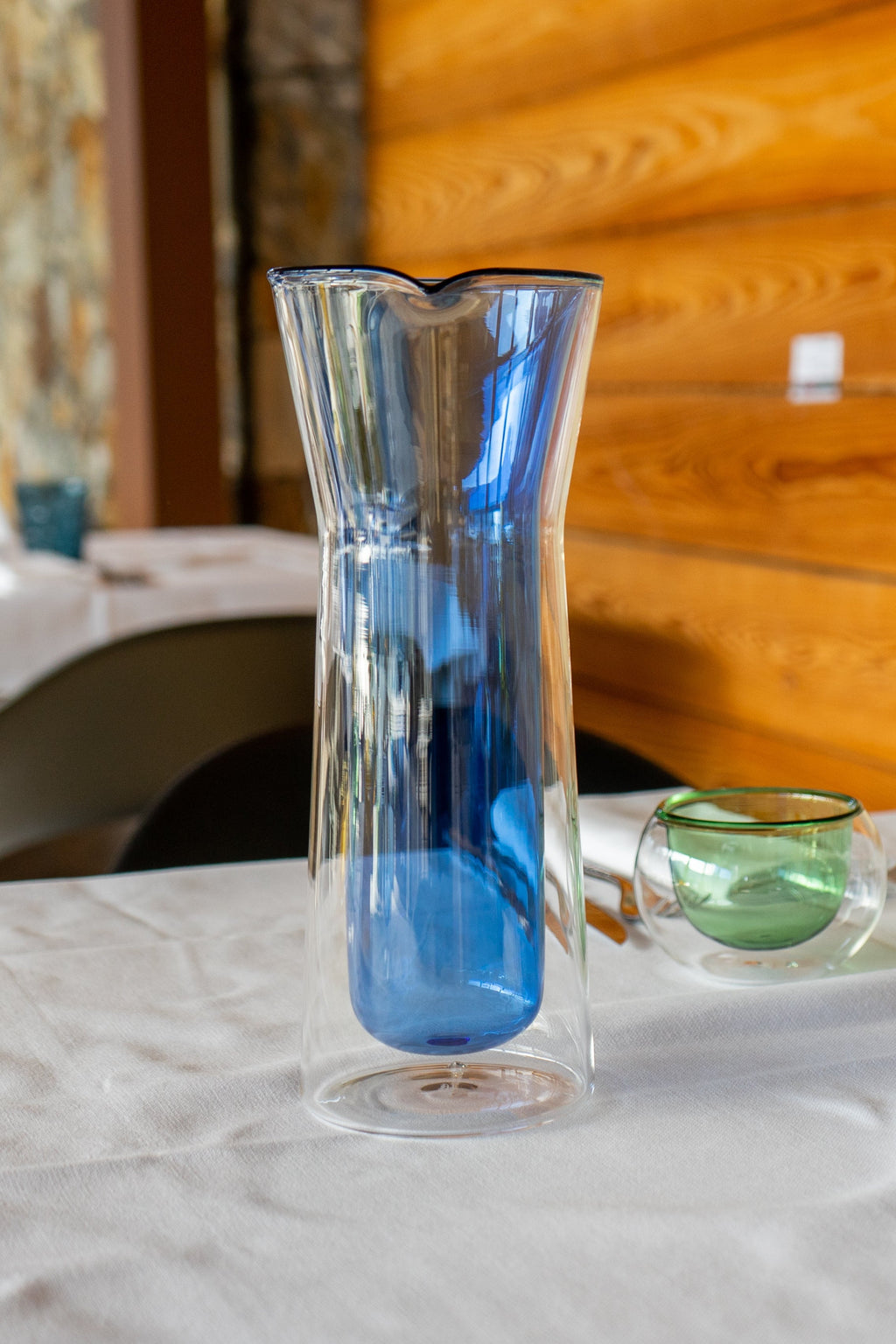 Double Walled Glass Pitcher - Blue