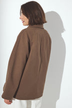 Double-Breasted Short Coat - Taupe