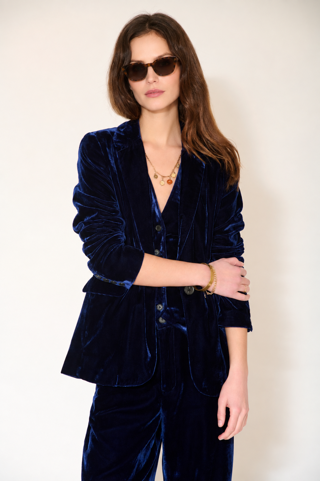 Veste Vernon Flatvelvet - Saphir