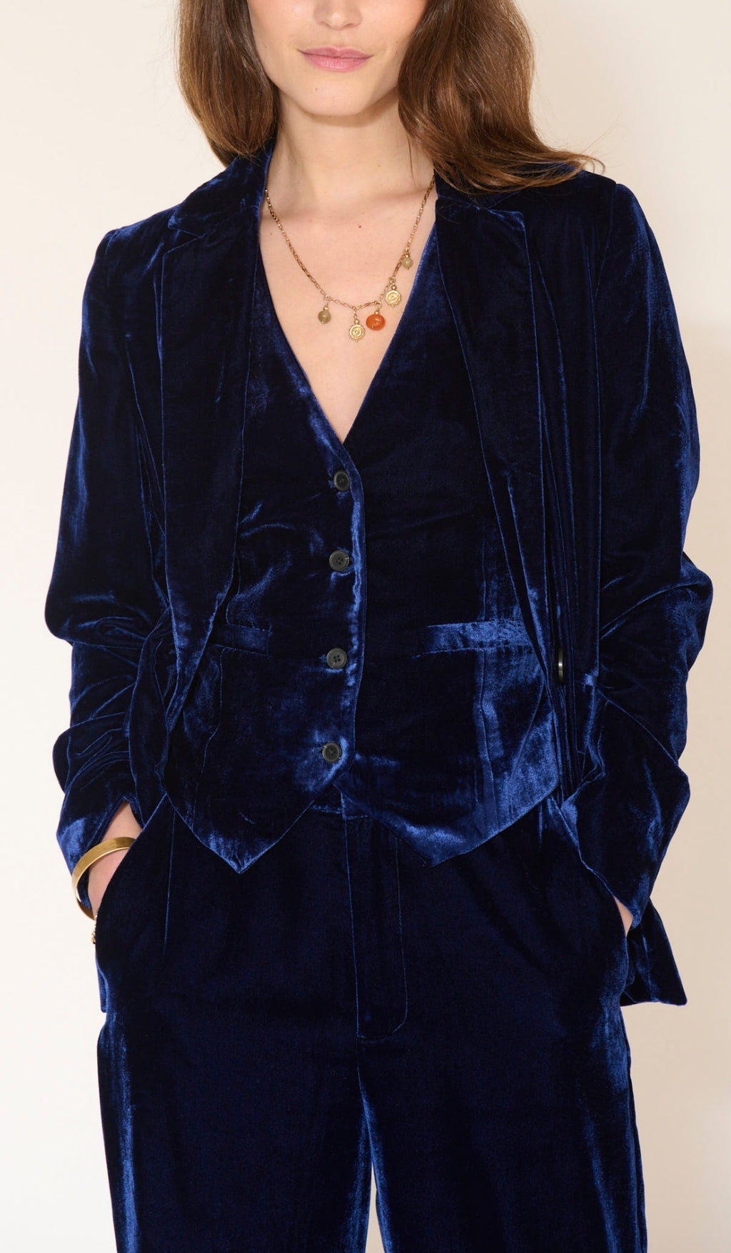 Gilet Gauthier Flatvelvet - Saphir