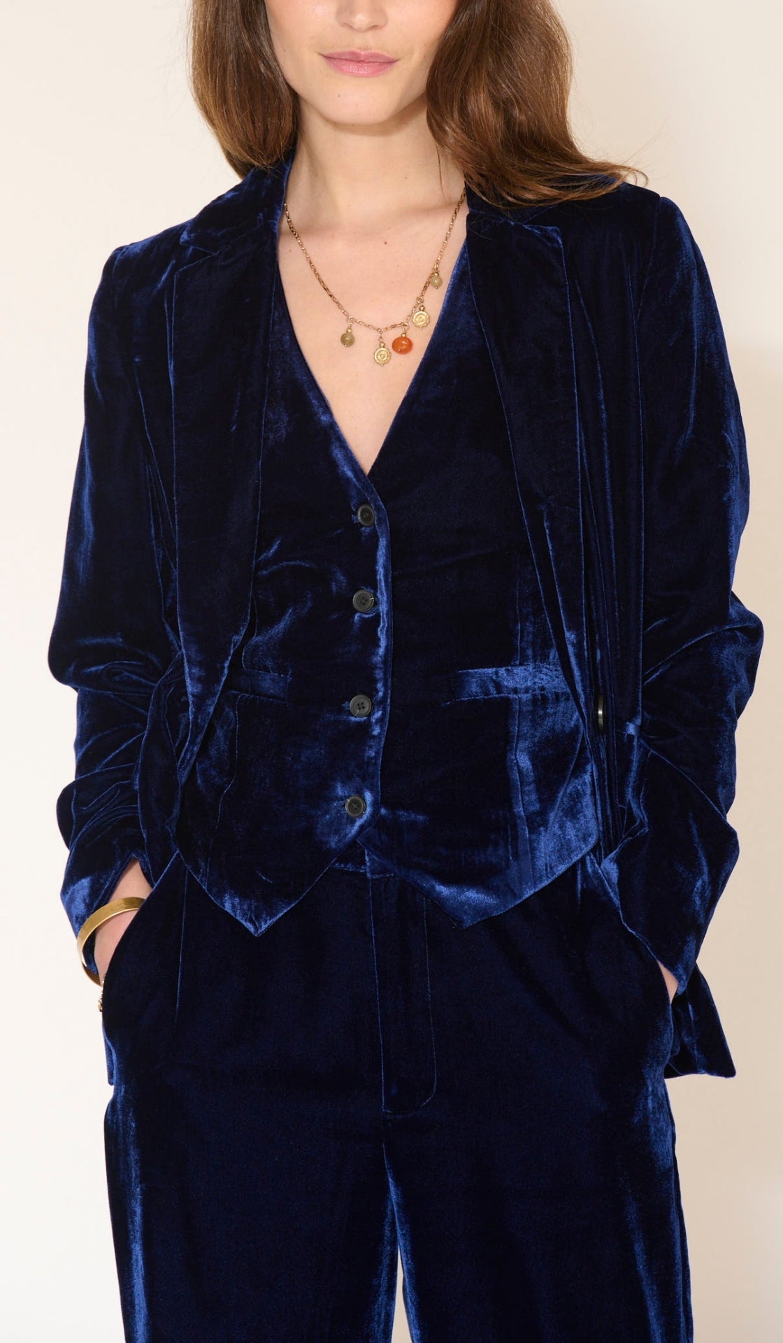 Gilet Gauthier Flatvelvet - Saphir