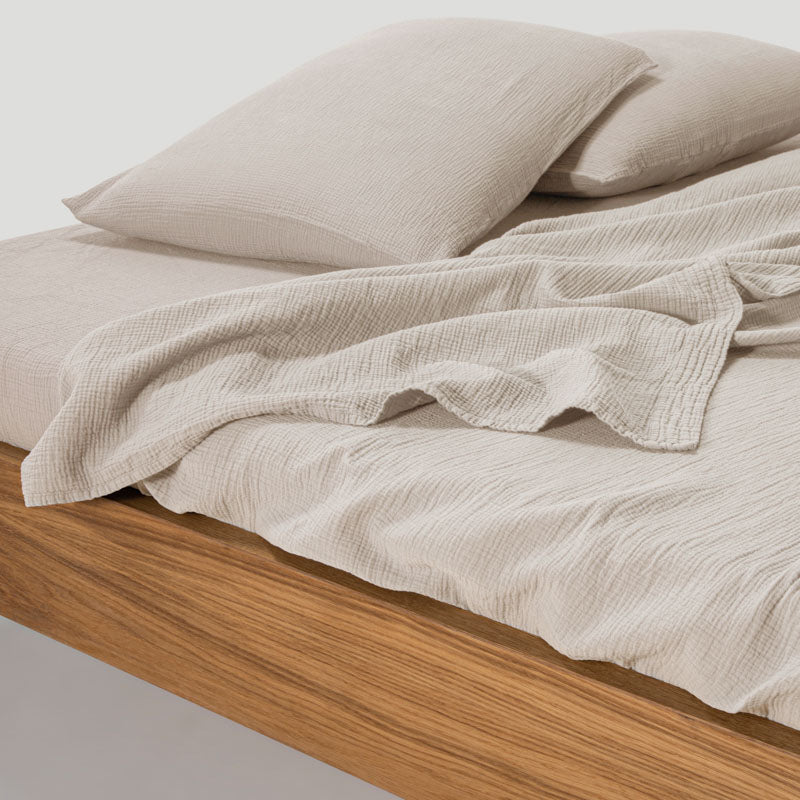 Flat Sheet - In Cotton Gauze 185G/M² - Sand Beige