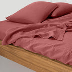 Flat Sheet - In Cotton Gauze 185G/M² - Brick Pink