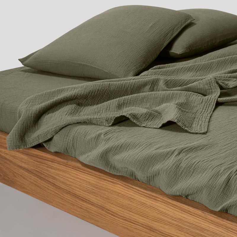 Flat Sheet - In Cotton Gauze 185G/M² - Forest Green