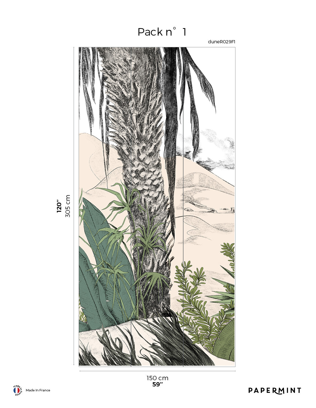 Väggmålning Dune - Palmgrön