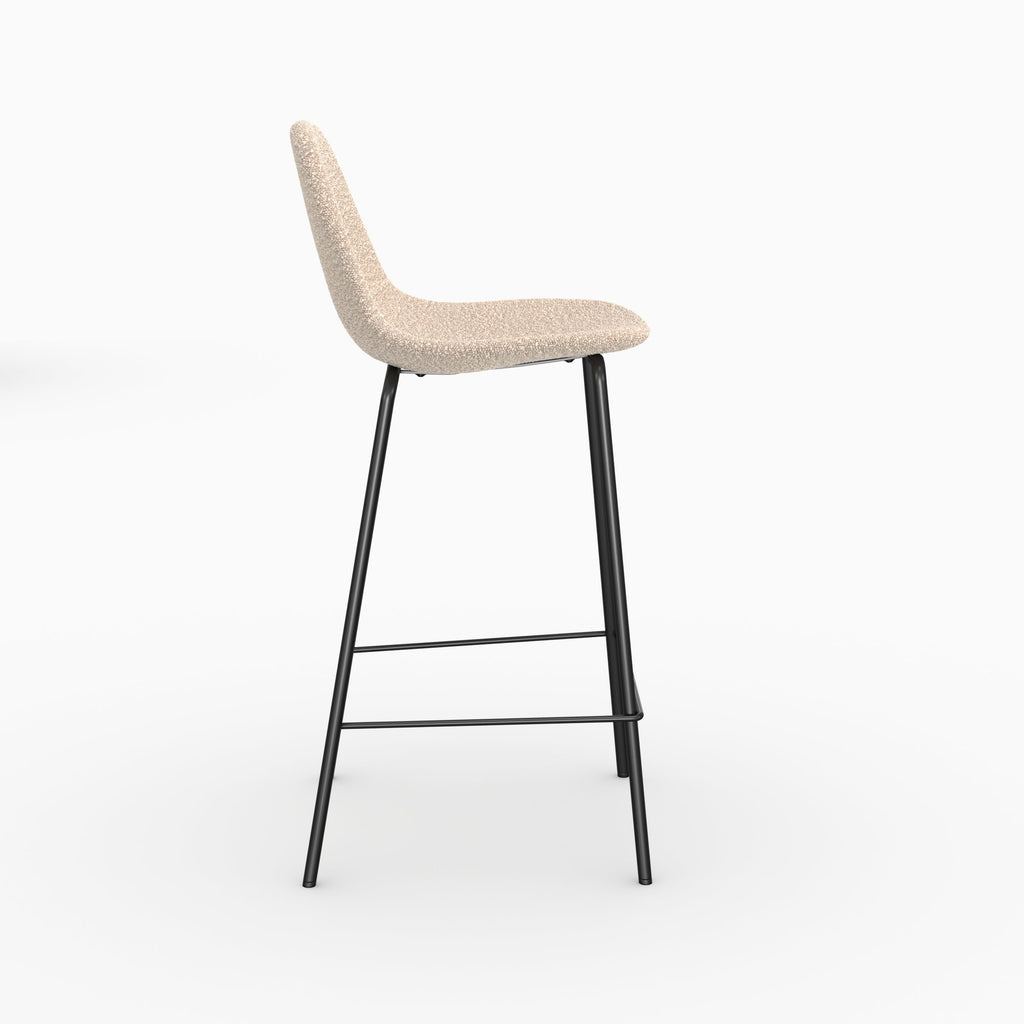 Henrik - Lot De 2 Chaises Pour Îlot Central En Tissu Bouclette Beige