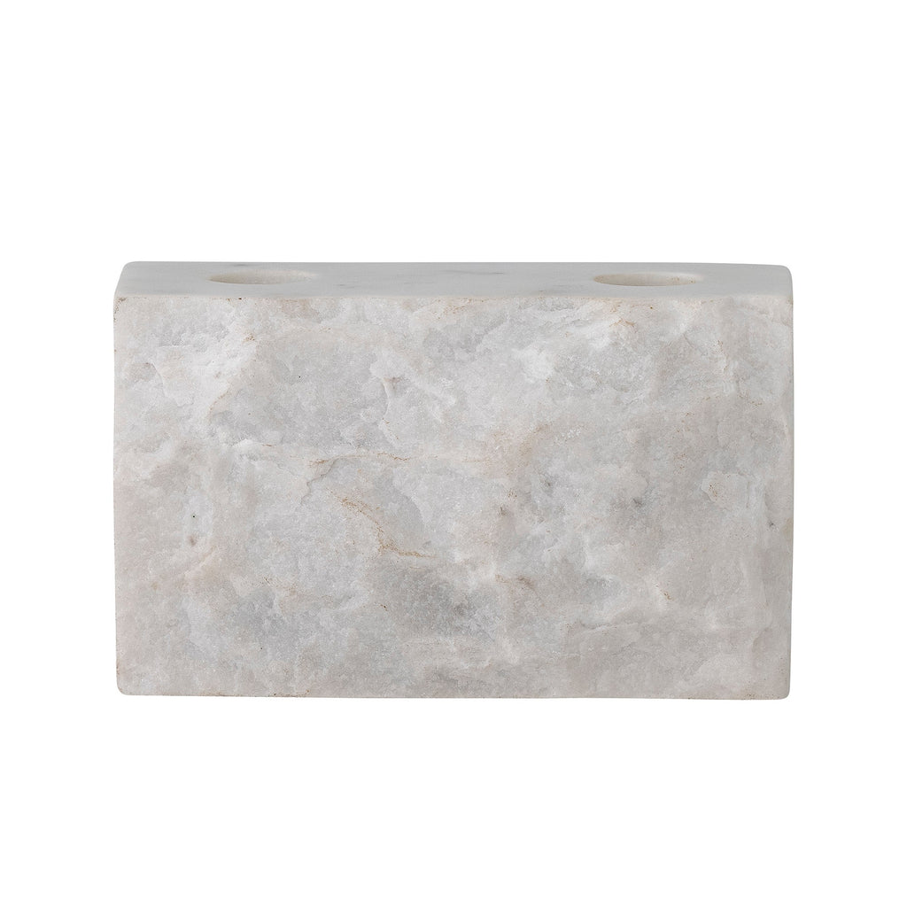 Magie - Lot de 4 Bougeoirs - Blanc - Marbre