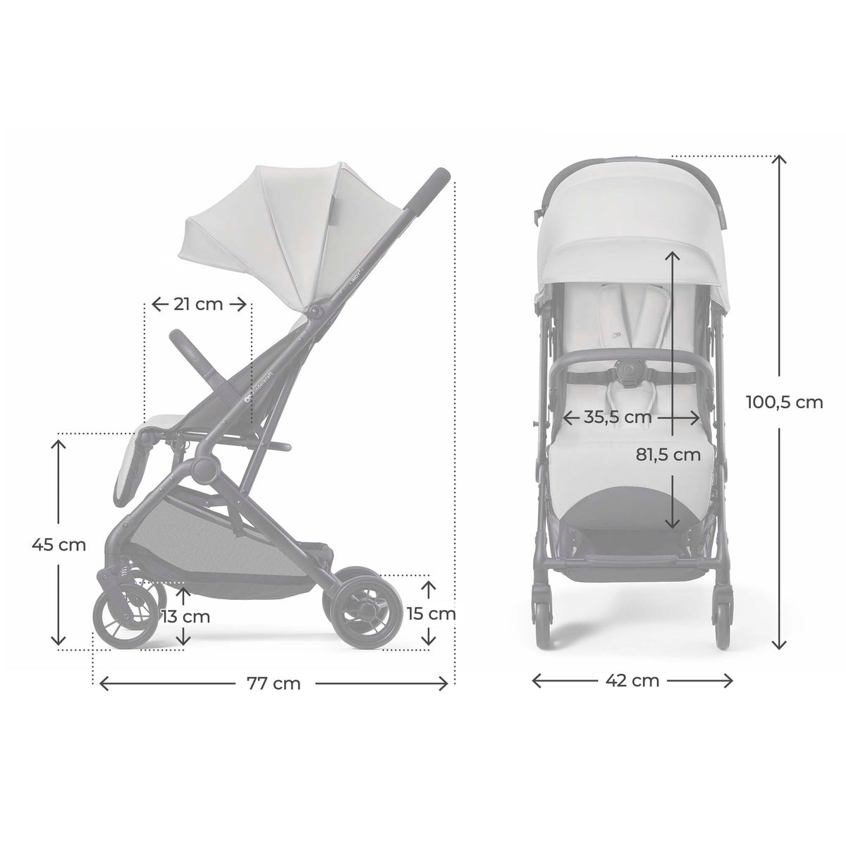 Poussette Citadine Légère Et Compacte Indy 3 Urban Grey