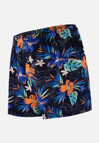 Caleçon À Motif Florales Fredo Hawaï En Jersey De Coton - Bleu Nautique