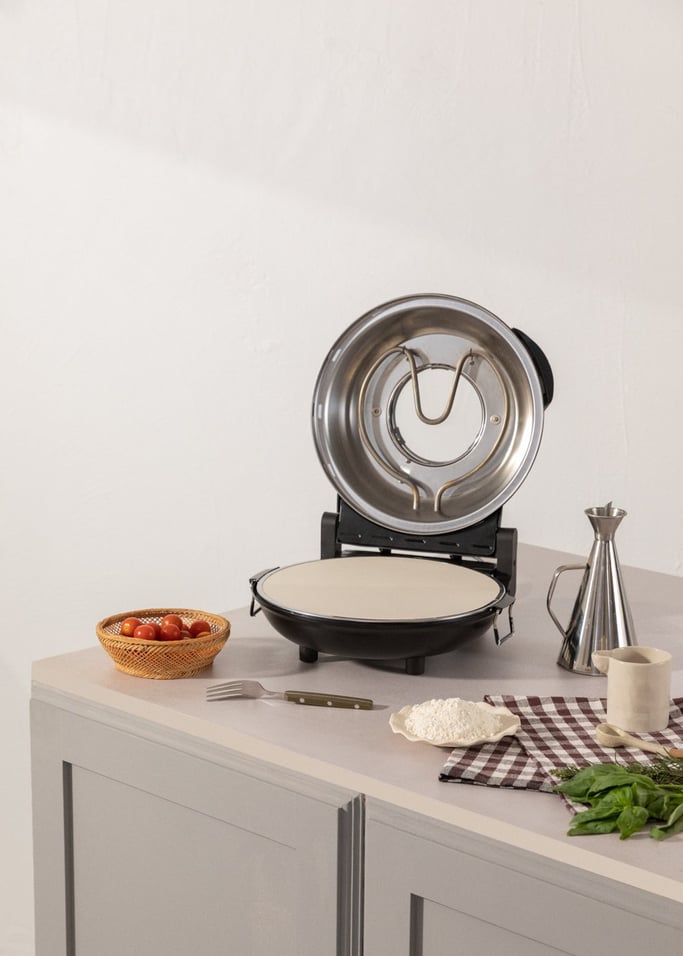 Pizza Maker - Horno Para Pizza Eléctrico Con Piedra Refractaria - Negro