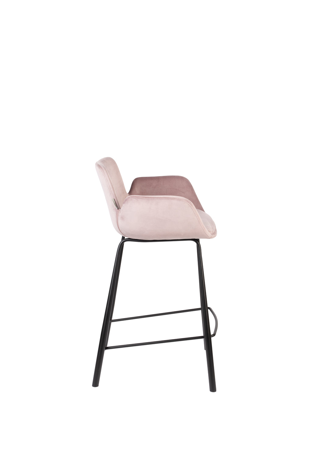 Brit - Lote de 2 Taburetes de Bar & de Mostrador - Poliéster - Rosa