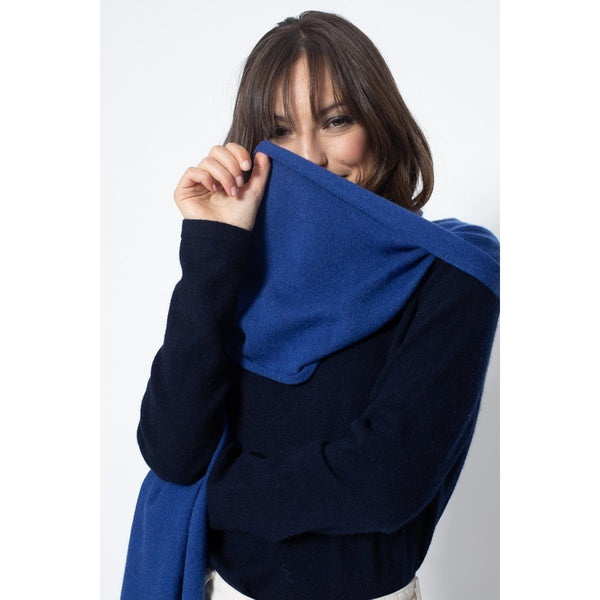 Vaymont Petrol Blue scarf, Jersey, 100% Cashmere, 2 ply