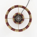 Soléa - Lampe Rayée Terracotta En Feuille De Palmier