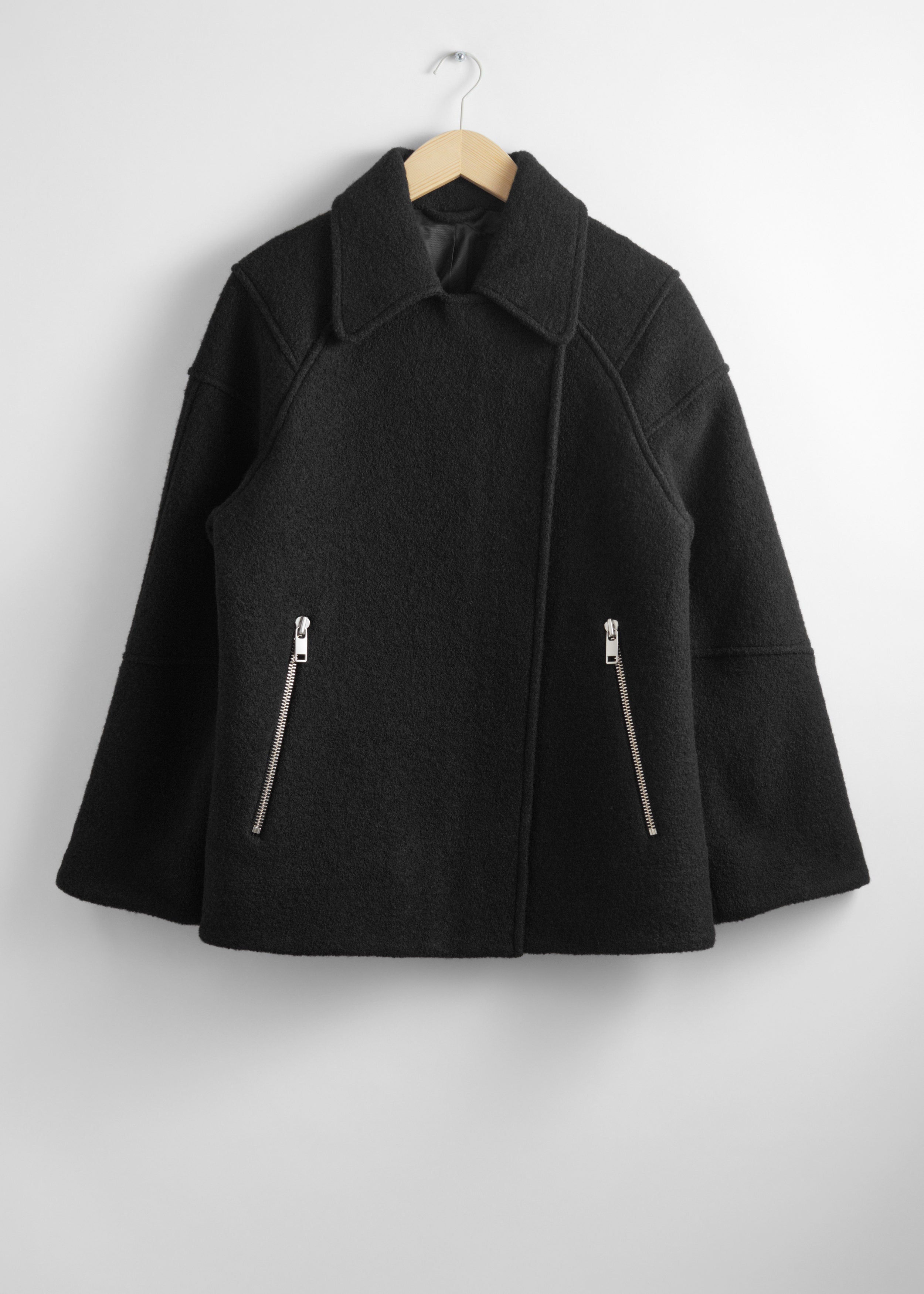 Jacket St Jodie Wool Biker Jkt - Black - Women