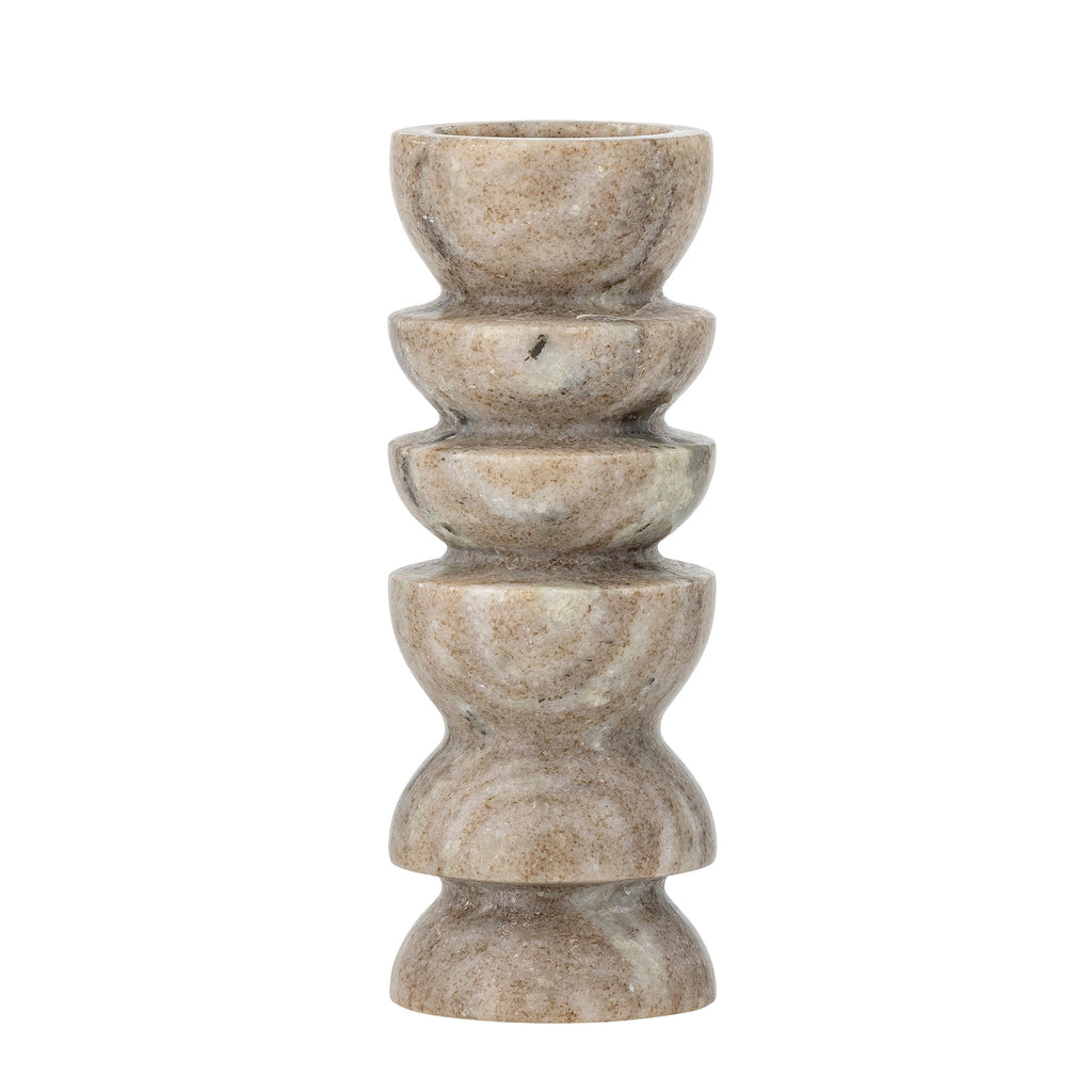 Tasya - Lot de 4 Photophores - Naturel - Marbre