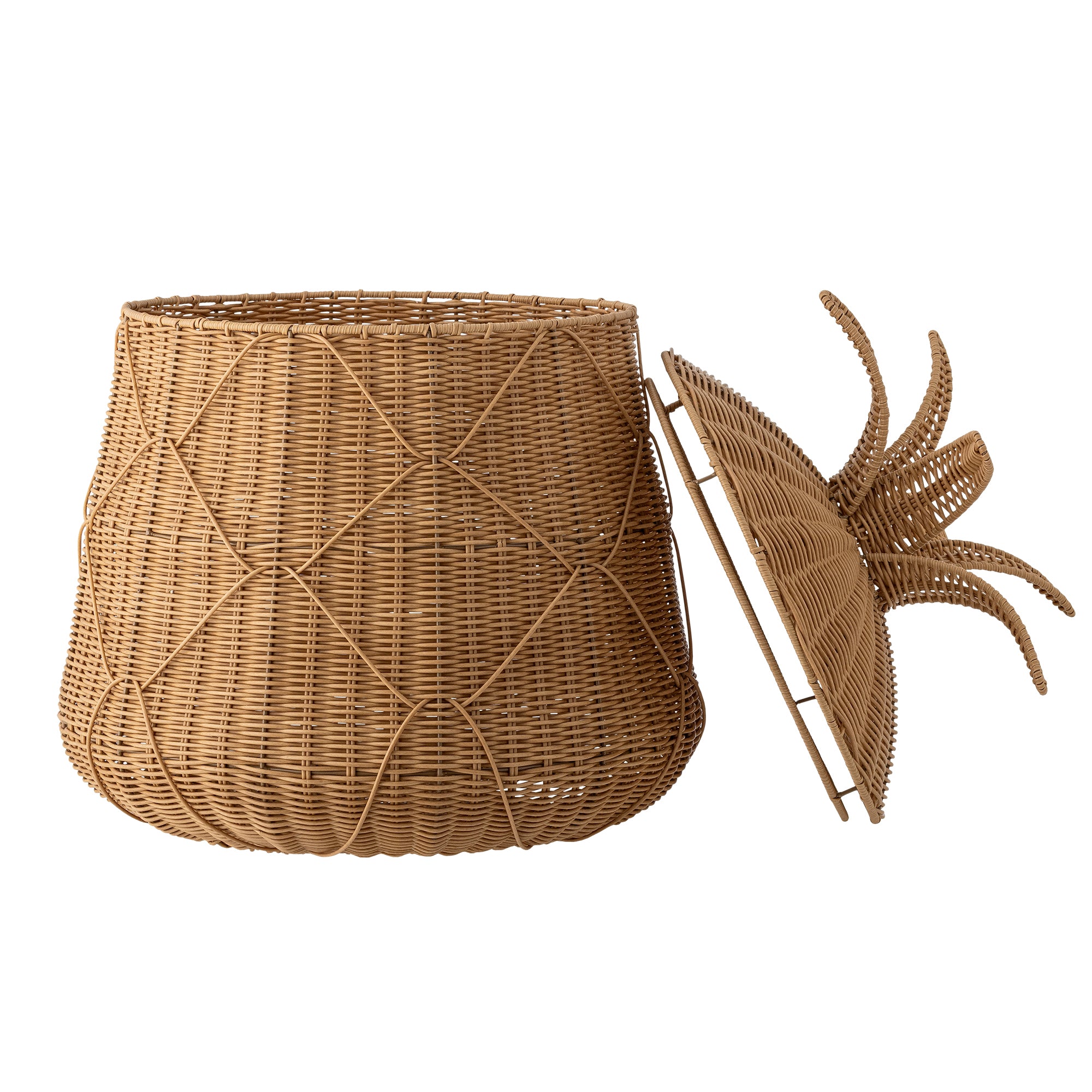 Anann - Cesta Con Tapa - Natural - Polirratán