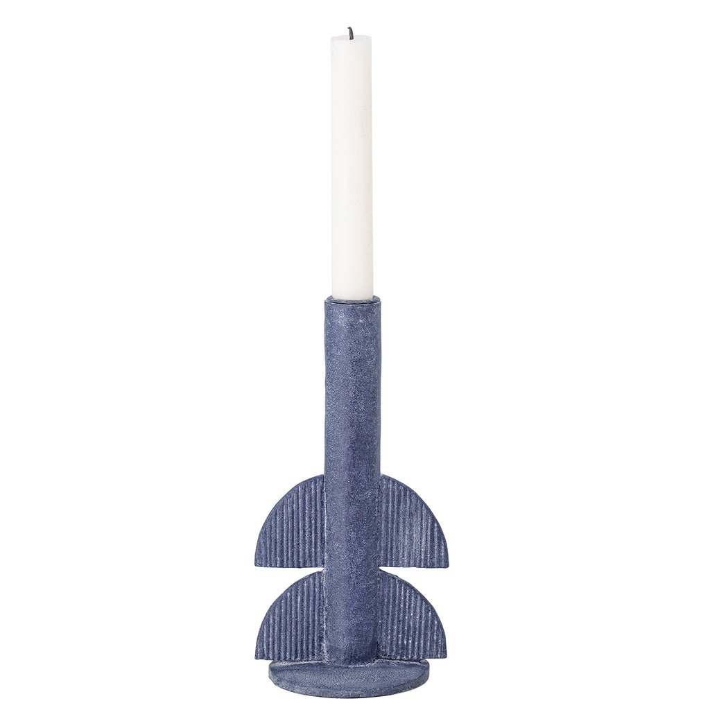 Bess - Candle Holder - Blue - Polyresin