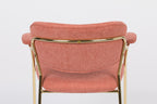 Jolien - Juego de 2 Sillones de Comedor - Tela - Dorado/Rosa