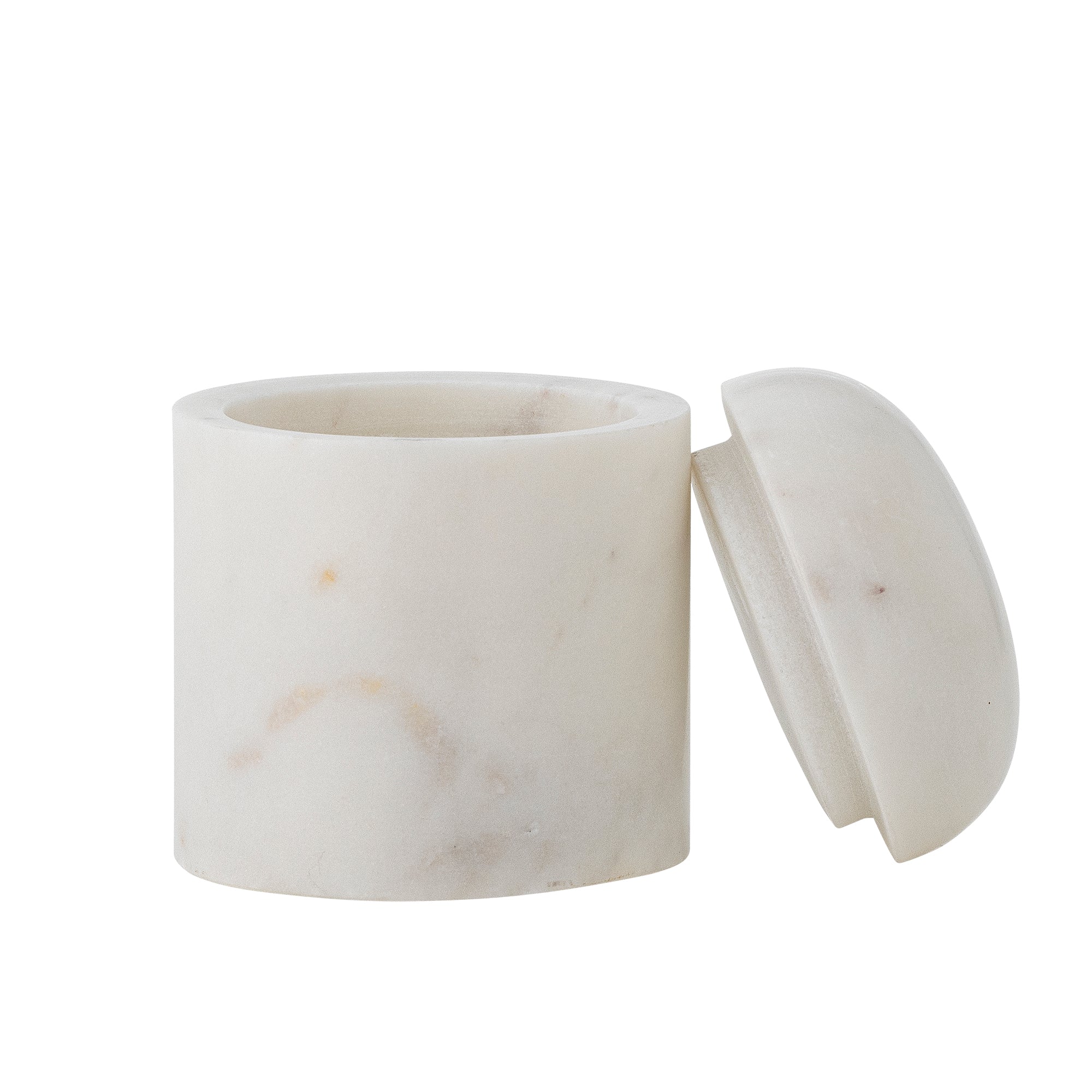 Lira - Tarro con Tapa - Blanco - Mármol