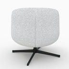 Elvis - Sillón giratorio de tela bouclé gris jaspeado