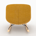 Alvin - Rocking Chair En Tissu Effet Velours Jaune Moutarde