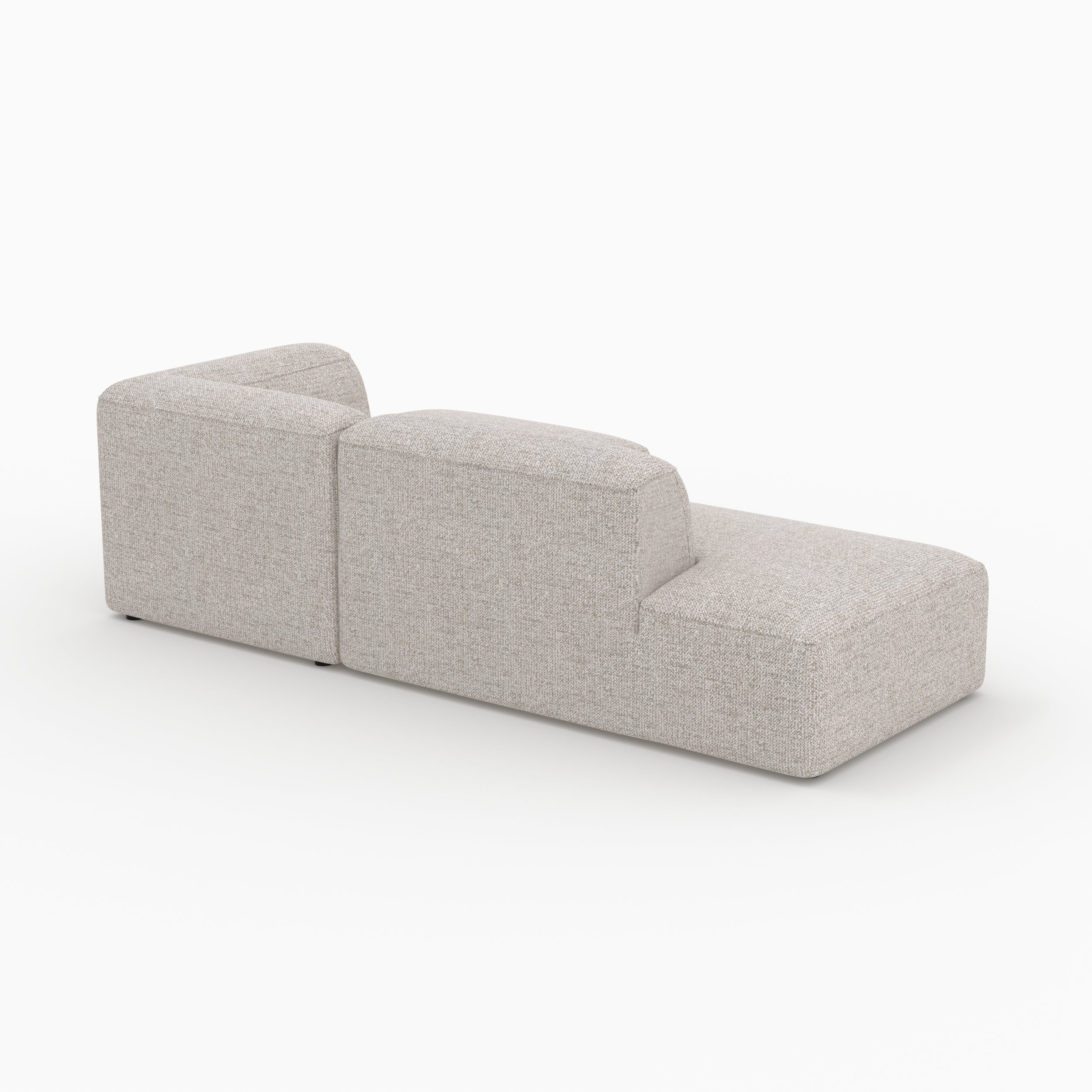 Hestia - Canapé D'Angle Droit Modulable En Tissu Beige 4 Places
