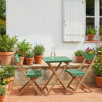 Dana - Set Tavolo Da Giardino Pieghevole Bistrot E 2 Sedie - Legno - Verde