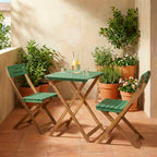 Dana - Set Tavolo Da Giardino Pieghevole Bistrot E 2 Sedie - Legno - Verde