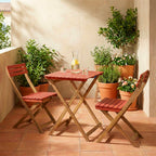 Dana - Ensemble Table De Jardin Pliante Bistrot Et 2 Chaises - Bois - Terracotta