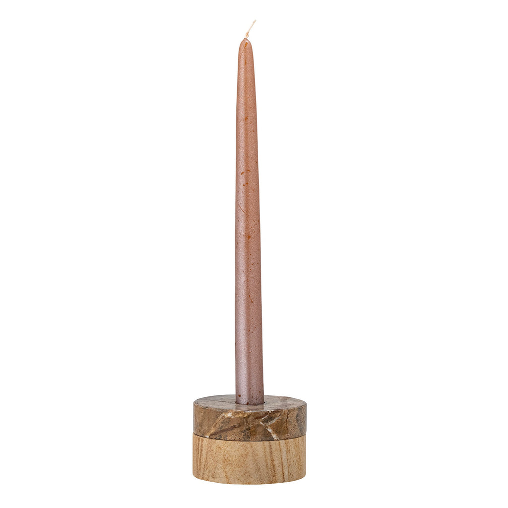 Dalin - Lot de 8 Photophores Et Bougeoirs - Marron - Pierre De Grès