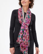 Jacquard and Ispahan Print Stole - Multicolour